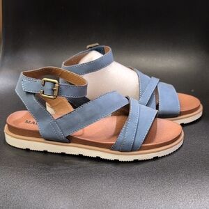 Madeline Brown Leather Slide Sandals